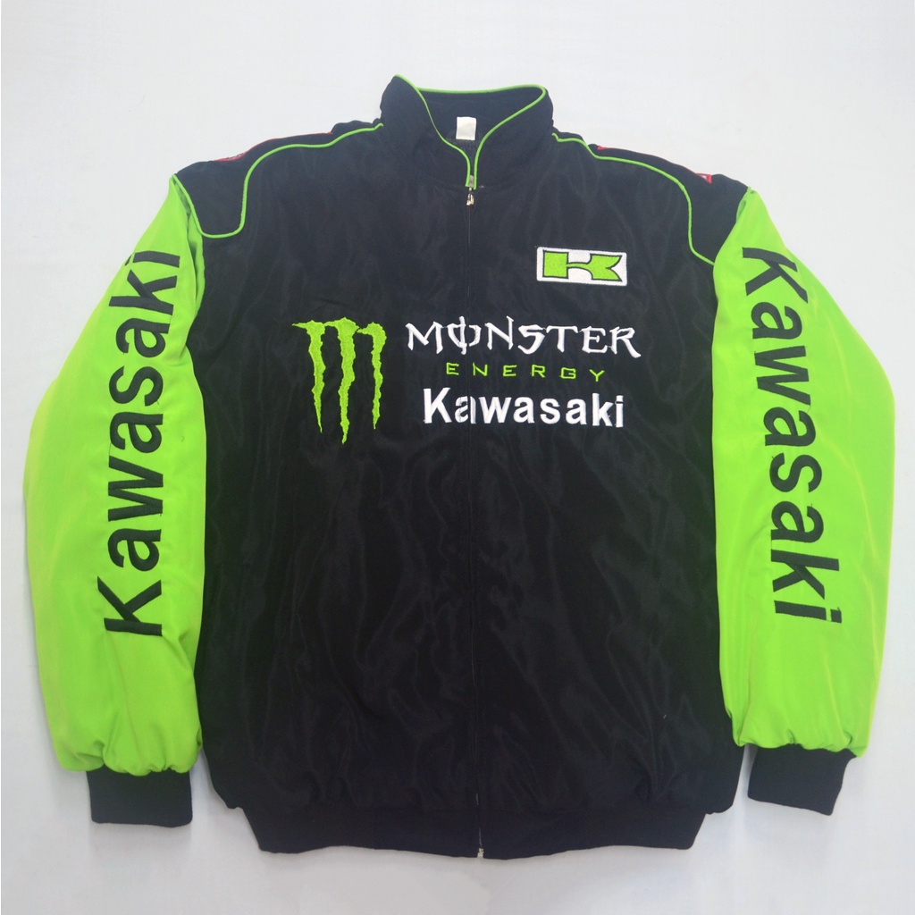 F1 Racing Suit Jacket อินเทรนด์ F1 สไตล์ที่ไม่ซ้ํากันปัก Casual Cotton Jacket Kawasaki Fleet