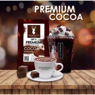 Hermezo ผงโกโก้100% Premium Cocoa โกโก้นำเข้าจากสวิสเซอร์แลนด์ Fat 20-23%