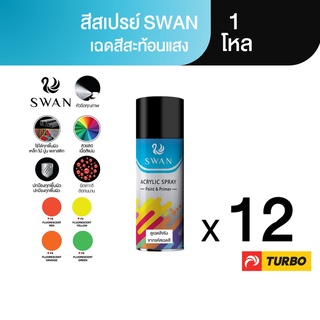 TURBO SWAN สีสเปรย์สวอน เฉดสีสะท้อนแสง 1 โหล Aerosol Spray Paint ฉีดพ่นใช้งานอเนกประสงค์ ยึดเกาะดี ติดทนนาน