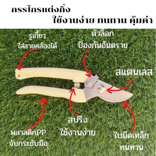 กรรไกรแต่งกิ่งไม้ กรรไกรตัดแต่งต้นไม้ ทำจากวัสดุแข็งแรง
