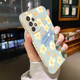 เคสโทรศัพท์มือถือแบบนิ่ม กันกระแทก กันรอยกล้อง ลายดอกไม้ สําหรับ Samsung Galaxy A52 4G 5G A52s 5G