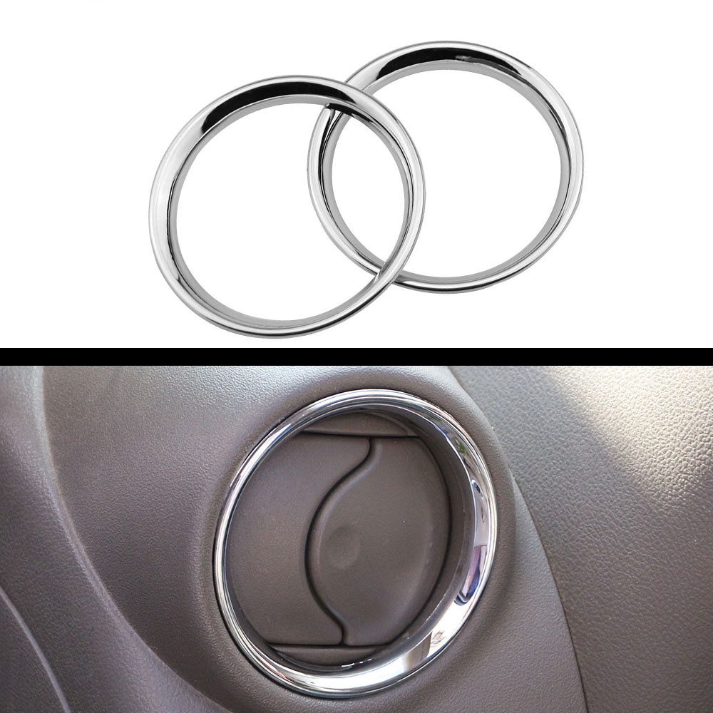 TME 1 ชิ้นรถ Air A/C Vent แหวน Trim กรอบสติกเกอร์อุปกรณ์เสริมสําหรับ Nissan Micra มีนาคม K13 2011 - 2017