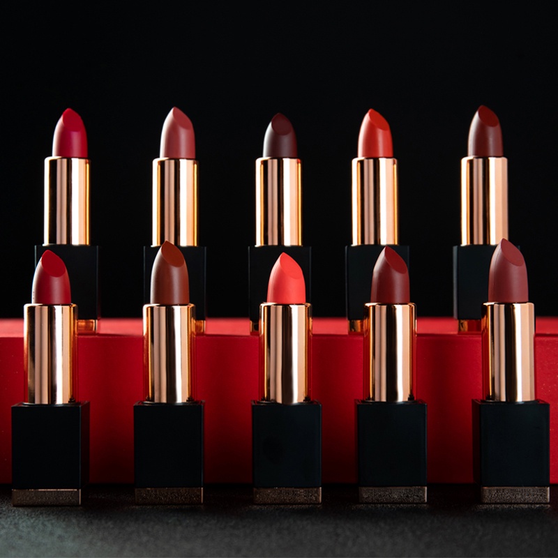WINE 10*lip gloss MERENGUE Lipstick Set Gift Box 10pcs Big Brand