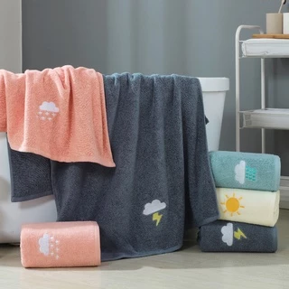 YJM/MJM-06 ผ้าขนหนู ผ้าเช็ดตัว เช็ดผม คอตตอน Cotton100% เข้าเซ็ตผืนเล็ก ผืนใหญ่ เนื้อหนานุ่ม ปักลาย 4 ลาย น่ารัก