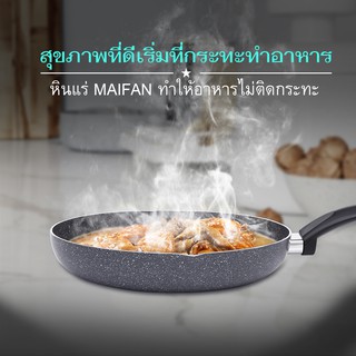 IK38 กระทะเทฟล่อน กระทะท้องแบน กระทะเคลือบกันติด ขนาด 28 cm ลึก 6 cm ตัวกระทะหนา fry pan, non-stick pan