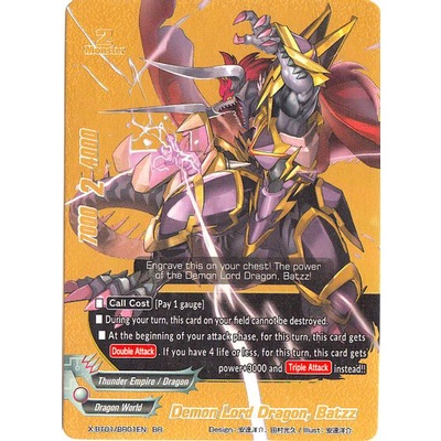 English Buddyfight Demon Lord Dragon, Batzz (BR) X-BT01/BR01EN [ USED ]