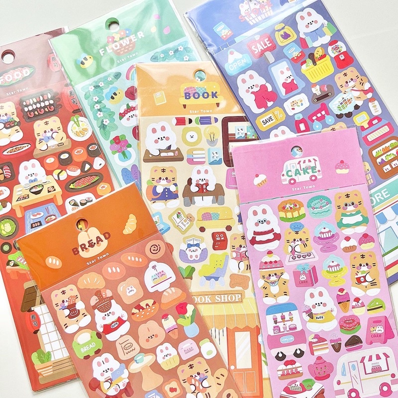 พร้อมส่งจากไทย Sticker น้องเสือและน้องกระต่ายปุ๊กปิ๊ก