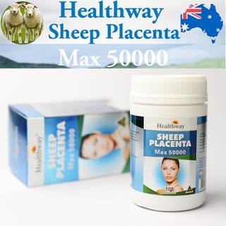 Exp.03/2025 Healthway Sheep Placenta Max 50000 mg , 100 Softgel (บรรจุ 100 เม็ดแคปซูล)