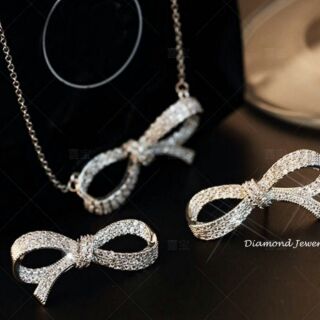 Diamond Necklace &amp; Earring เซตต่างหู+สร้อยคองานเพชร CZ