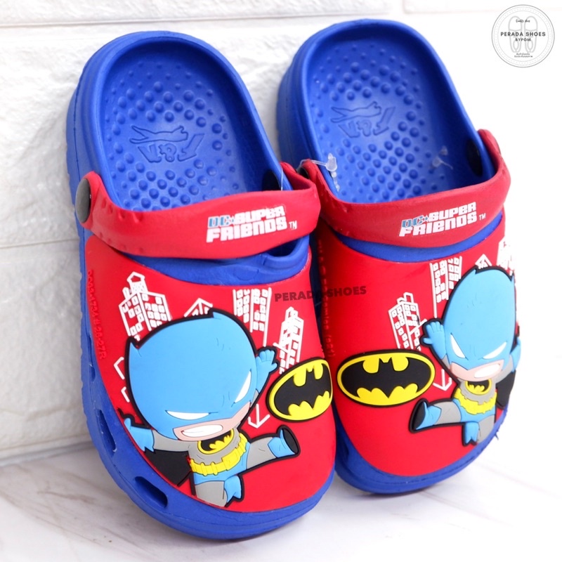 รองเท้าหัวโตเด็ก รองเท้าแตะเด็ก ลายแบทแมน ลิขสิทธิ์แท้ พื้นนุ่ม ยางนิ่ม ไซส์ 24-35