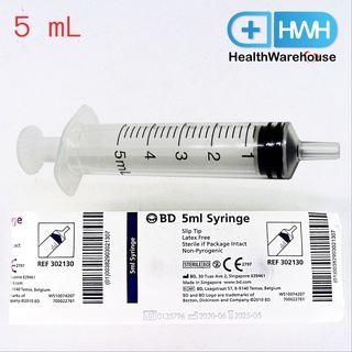 Syringe BD 5 mL ไม่มีเข็ม หัวทั่วไป ไซริงค์ ป้อนยา (ซื้อจำนวนเยอะเฉลี่ยต่อชิ้นจะถูกลง)