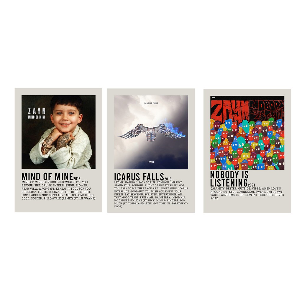 คอลเลกชันโปสเตอร์ปกอัลบั้ม Zayn Malik วอลล์เปเปอร์คุณภาพสูงภาพวาดสําหรับบ้าน/ผนัง/ห้อง/บาร์