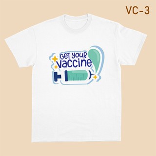 [ เสื้อยืดวัคซีน] VC-3 มีหลายสี Covid-19 Vaccinated เสื้อทีม เสื้อครอบครัว ราคาถูก ผ้าใส่สบาย มีครบทุกไซด์ (ผ้า TC)