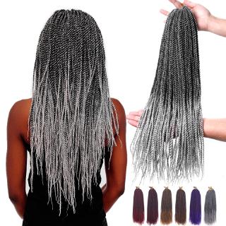 30 เส้น / แพ็ค Senegalese Twist โครเชต์ถักเปียต่อผมสังเคราะห์ Ombre ถักผม