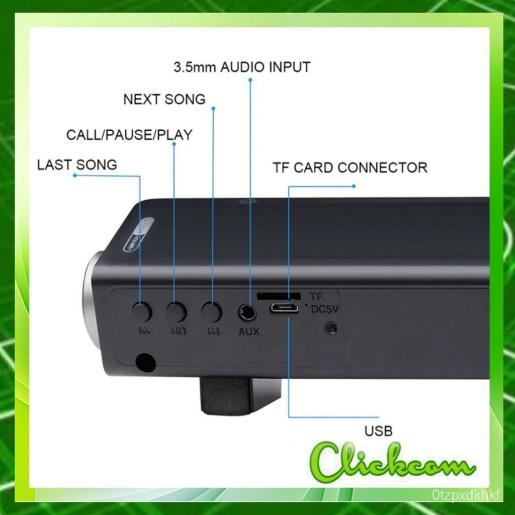 Speaker Soundbar Wireless IP08 รีโมทคอนโทรลมัลติฟังก์ชั่น MgGf