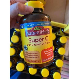Nature Made Super C Exp.08/27(แพ็กเกตใหม่รูปแรกนะคะ)VitaminD + zinc Complex 200 Tablets