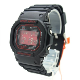 Sport Watch SAMDA นาฬิกาข้อมือชาย-หญิง ทรงเหลี่ยม สายยาง Digital - SM009 (Red)