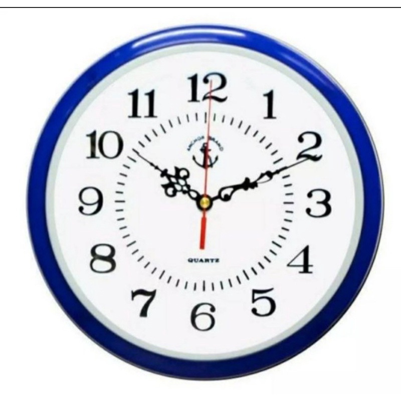 นาฬิกาแขวนผนัง ข.55 ทรงกลม ตราสมอ Anchor  Brand ของแท้ 100%ขนาด 10" หรือ 25 cm.เครื่องเดินกระตุก