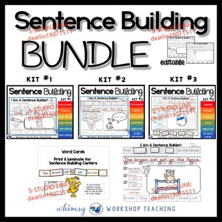 Sentence Builder Sets 1, 2, 3 (and editable pages)English Language Arts, Balanced Literacy, Grammar