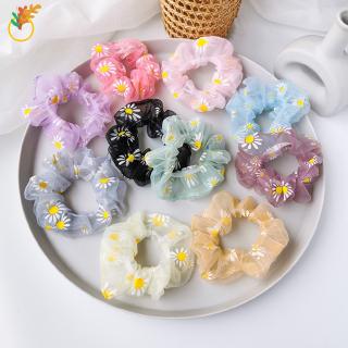 【COD Tangding】Net Daisy Hair Loop Forest Flower Hair Rope Korea New Fashion Accessory Jewelry Hairties