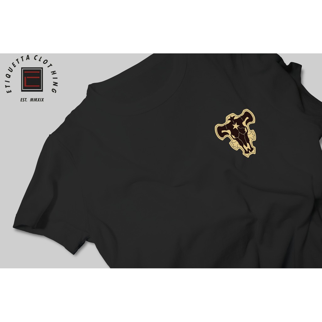 เสื้อยืดแขนสั้น Anime Shirt - Black Clover - Black Bull Logo ลายการ์ตูน อนิเมะ