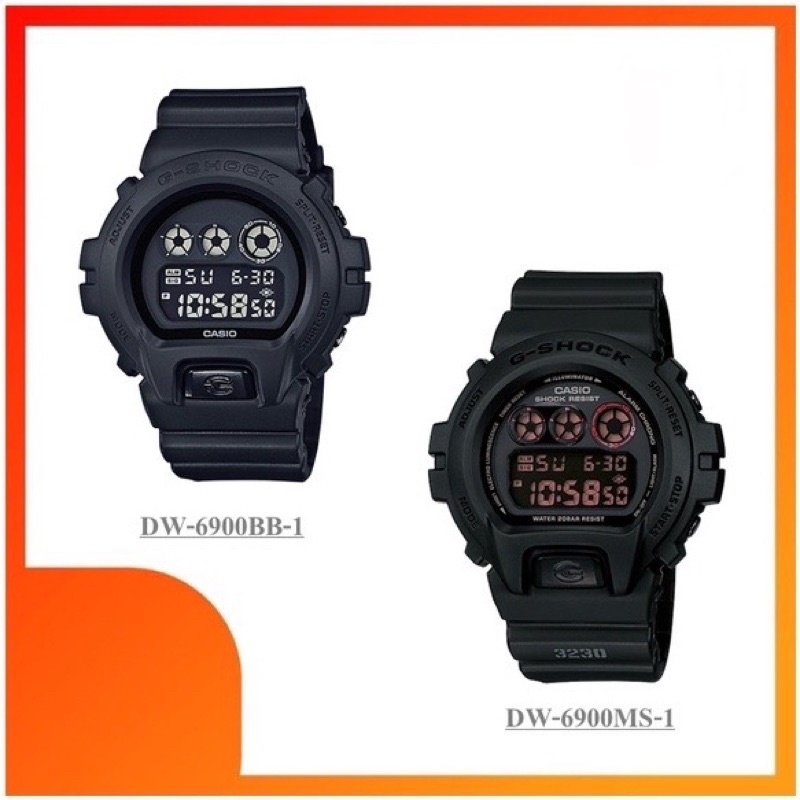 [แท้ 100%] DW-6900MS-1 | DW-6900BB-1 | ดิจิตอลมาตรฐาน | G-SHOCK | นาฬิกา | CASIO