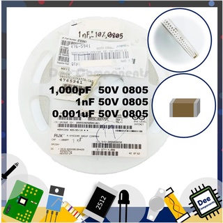 0.001uF 1nF 1000pF 0805 ±10% 50V X7R 08055C102KAT2A AVX 2-A1-1 (ขายยกแพ็ค 1 แพ็ค มี 100 ชิ้น)