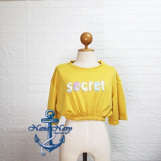 เสื้อครอปsecretขนเรนโบว์