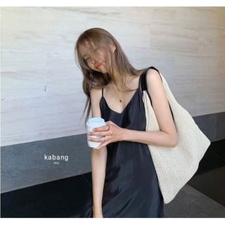🌼Sandy shopping bag กระเป๋าสานลุควินเทจ🤍 แมชชุดได้ง่ายๆ ใช้งานได้ทุกวัน