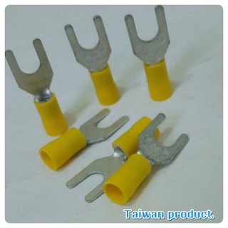 SVL 5-6 หางปลาแฉกหุ้ม สีเหลือง  / Y Type Insulated Spade Terminals