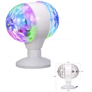 ไฟดิสโก้หัวคู่ LED full color rotating lamp