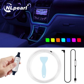 Nlpearl สายไฟ LED 1 เมตร 2 เมตร 3 เมตร 4 เมตร 5 เมตร พร้อมสาย USB สําหรับตกแต่งภายในรถยนต์ DIY 1 ชิ้น