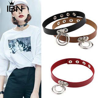 ** Punk Faux หนังอัญมณีวง Charm คอปก Choker ผู้หญิงสั้นสร้อยคอ