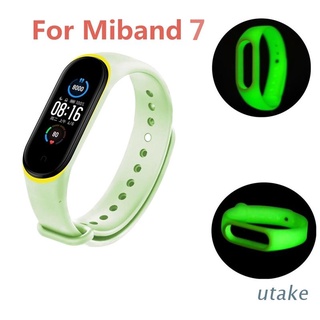 Utakee สายนาฬิกาข้อมือซิลิโคนเรืองแสง สําหรับ Xiao Mi band 7