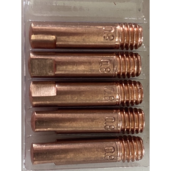 CONTACT TIP อุปกรณ์เครื่องเชื่อม MIG ขนาด0.8 หรือ 1.0(1ชุด5หัว)