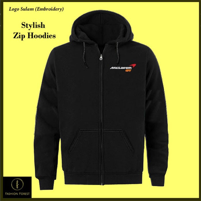 Zipper Hoodie Jacket McLaren GT Twin Turbo Classic Sportswear Streetwear Sulam เย็บปักถักร้อย FKL