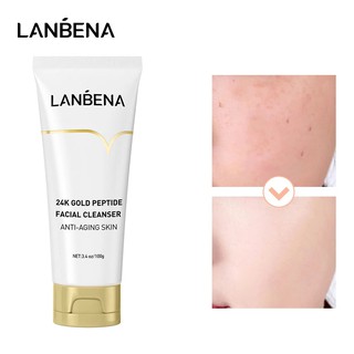 Lanbena คลีนเซอร์ทําความสะอาดผิวหน้าทองคํา 24 K 100 กรัม