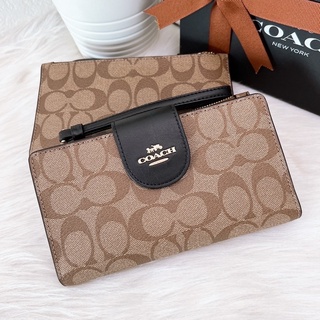 COACH TECH WALLET IN COLORBLOCK SIGNATURE CANVAS