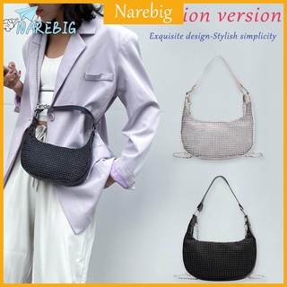 narebig กระเป๋าสะพายไหล่กระเป๋าถือสําหรับสตรีทรงคลัทช์มีสายโซ่คล้อง crossbody เหมาะกับงานปาร์ตี้