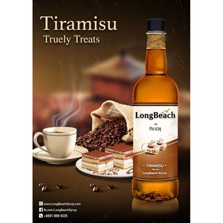 ลองบีชไซรัปทีรามิสุ (740 ml.) LongBeach Tiramisu Syrup น้ำเชื่อม/ น้ำหวาน/ น้ำผลไม้เข้มข้น