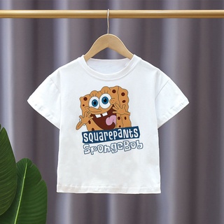 เสื้อยืด พิมพ์ลาย SpongeBob SquarePants Pretty แฟชั่นฤดูร้อน สําหรับเด็กผู้ชาย และเด็กผู้หญิง