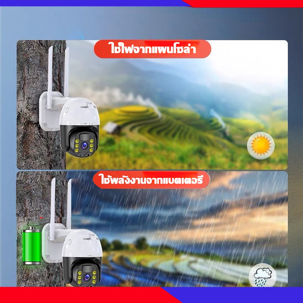 HVISION สุ่มแถมซิมฟรี กล้องวงจรปิดโซล่าเซลล์ 36W ใช้ได้30วัน กล้องวงจรปิด sim 4g AIS TRUE DTAC กล้องวงจรปิดไร้สาย