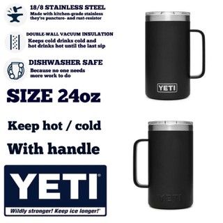 Yeti rambler 24oz mug แก้วเก็บควาวเย็น/ร้อน สแตนเลสรุ่นหูจับ