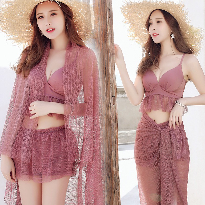 ทูพีช ชุดว่ายน้ำบิกินี 3ชิ้น สไตล์เซ็กซี่ ผ้าเนื้อดี รูปที่ 2