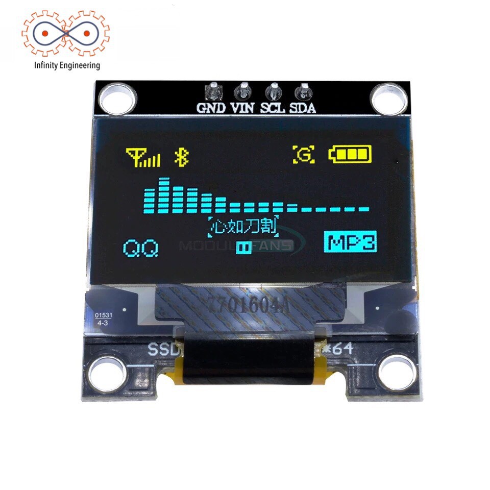 I2C LED Display Module 0.96 Inch Compatible 128X64