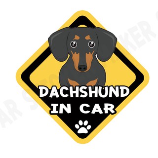 สติกเกอร์ติดรถ สติ๊กเกอร์ติดรถยนต์ สติกเกอร์หมา DGA85  Dachshund dog