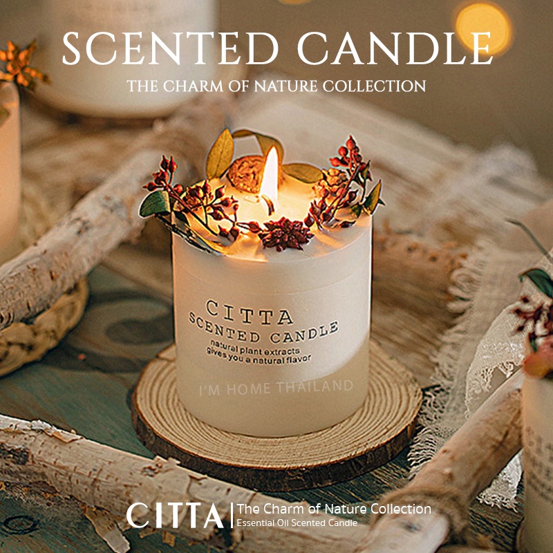 CITTA เทียนหอมกลิ่นฤดูกาลต่างๆ ไม่จุดก็หอม ยิ่งจุดยิ่มหอม CITTA scented candle aromatic candle soy wax essential oil