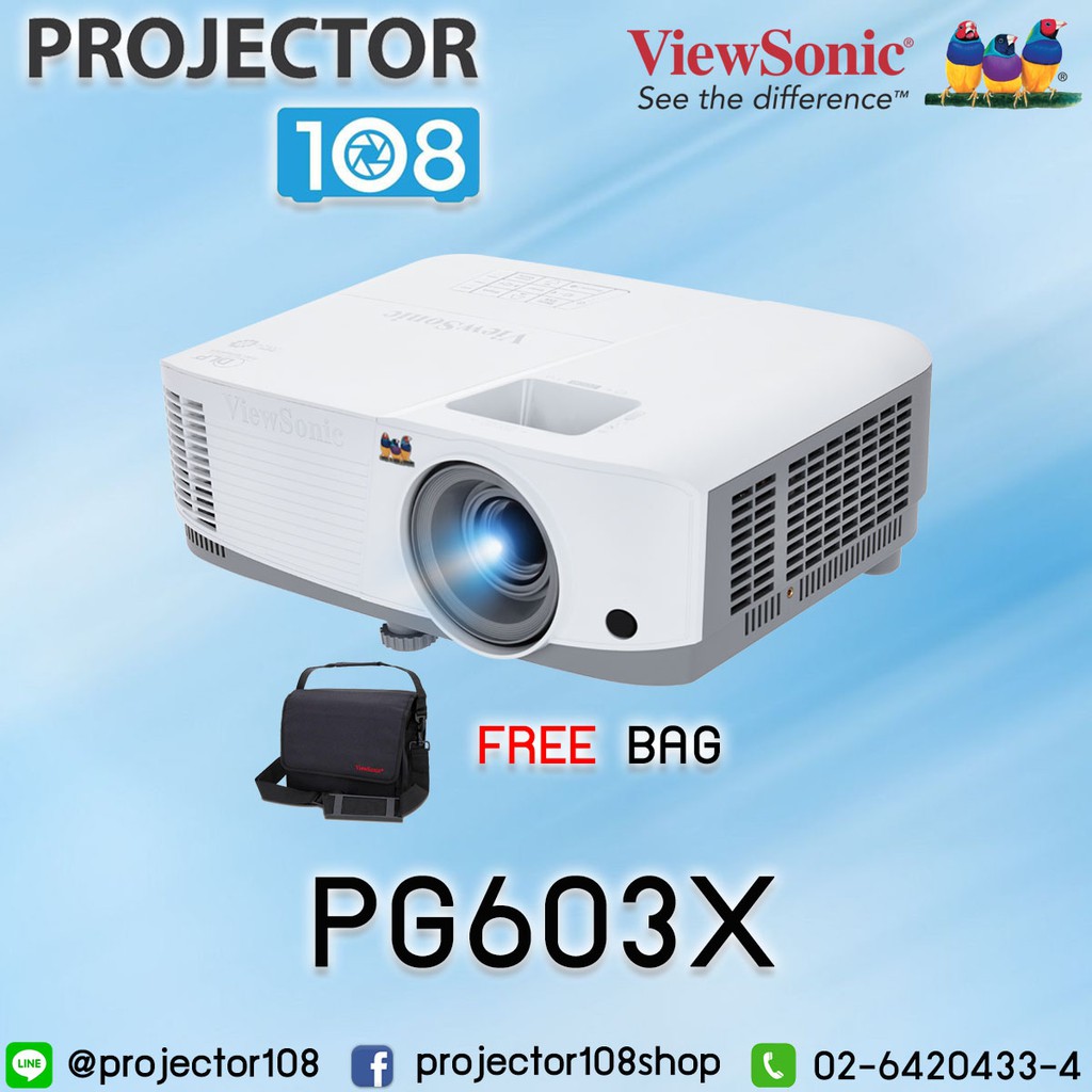 ViewSonic PG603X DLP Projector (3,600 Ansi Lumens/XGA) แถมฟรีกระเป๋าโปรเจคเตอร์ ฟรี USB Wi-Fi