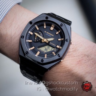 G-Shockหน้าAPรุ่นใหม่อัพLevelเหมือนAPที่สุด กับรุ่นGa-2100 กรอบสายสแตนเลสสีดำ ประกันศูนย์Cmg1ปี