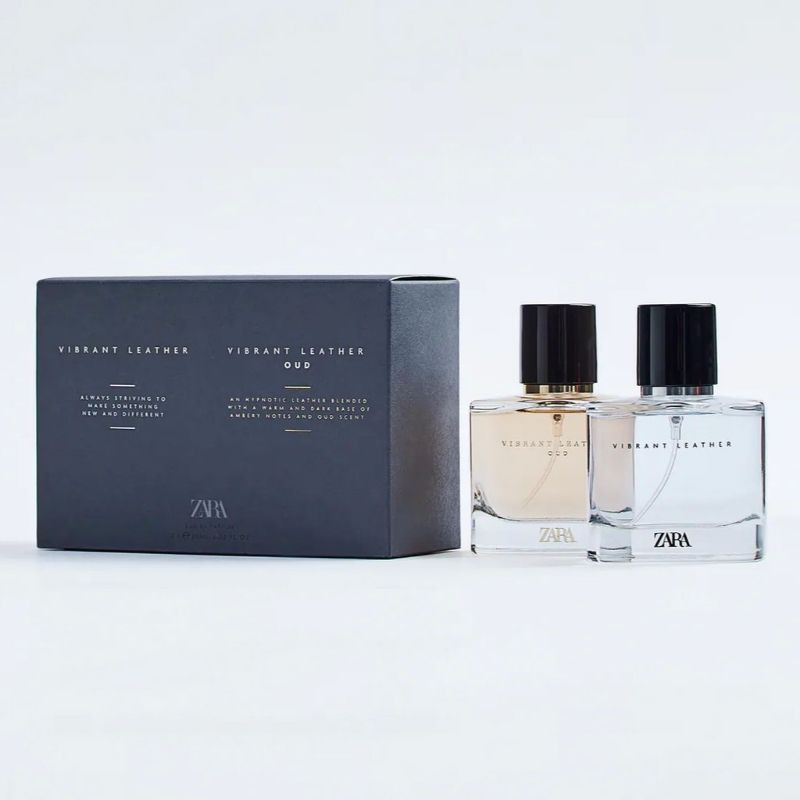 น้ำหอม​ Zara Vibrant​ Leather​ + Zara​ Vibrant ​Leather​ Oud​ 60ML. แพ็คคู่2ขวด